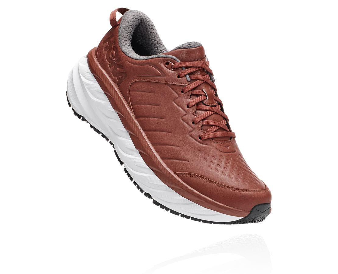 Hoka One One Bondi Sr South Africa - Mens Wide Running Shoes - Brown / White,DLOBM-1542